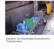 Behälter mit feuchtigkeitsresistenten Transpondern