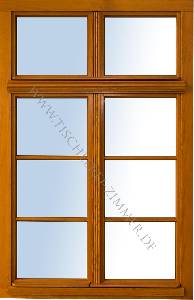 mehrflügeliges Holzfenster mit schmalen Profilen (IV58)