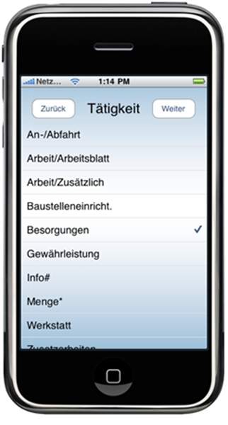 Mobile Zeiterfassung per iPhone